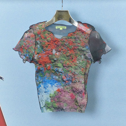 SHEER GRAPHIC TINY TOP / PINK DUST / コンパクトグラフィックトップ