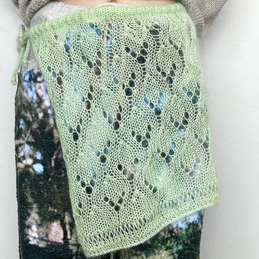 wrap skirt / pale green / ニットモヘアラップスカート
