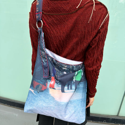 taffeta print shoulder bag / snow / タフタプリントショルダーバッグ