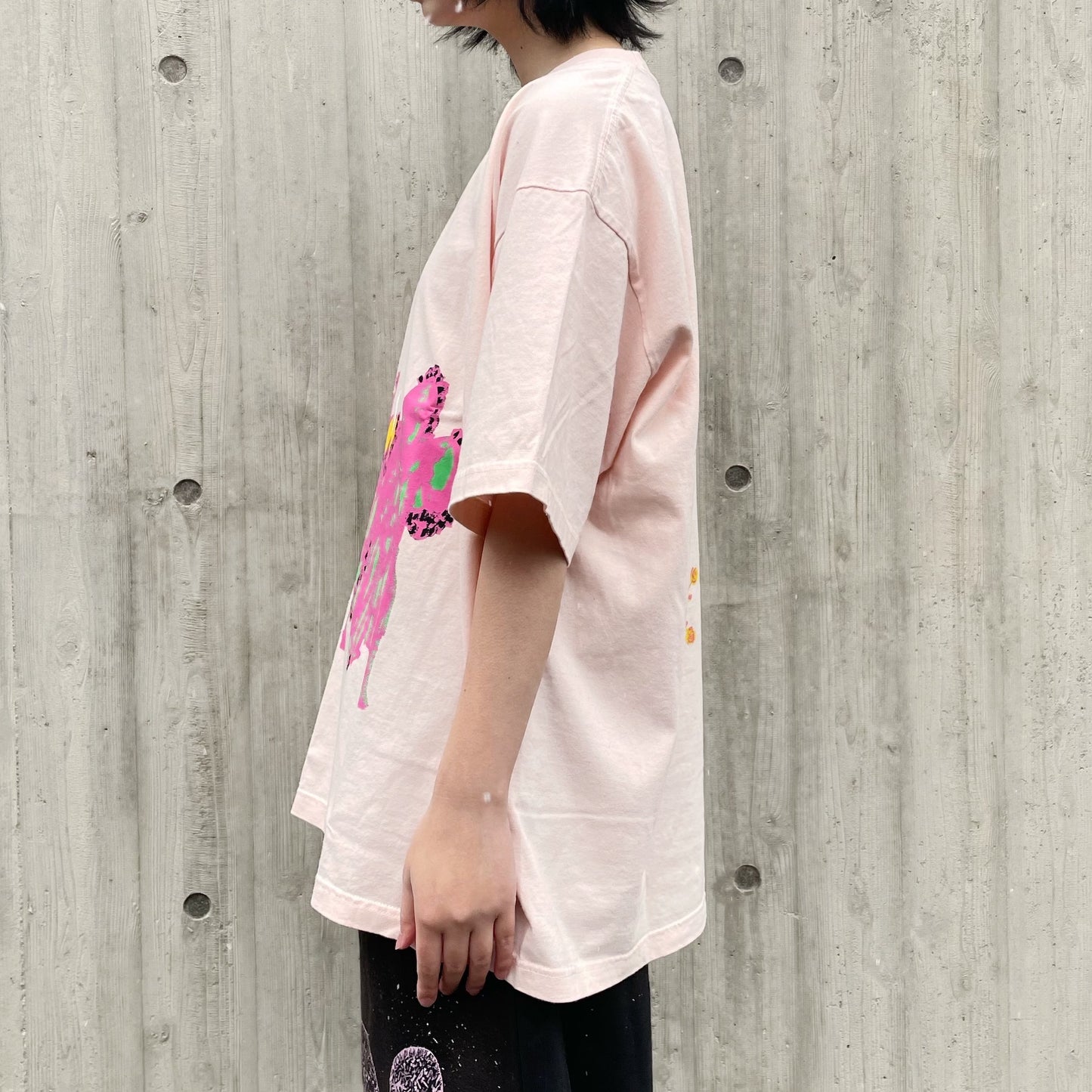 LOUISE RIBBON T-SHIRT BIOWASHED / BABY PINK / MAYA SHIBASAKIコラボレーション