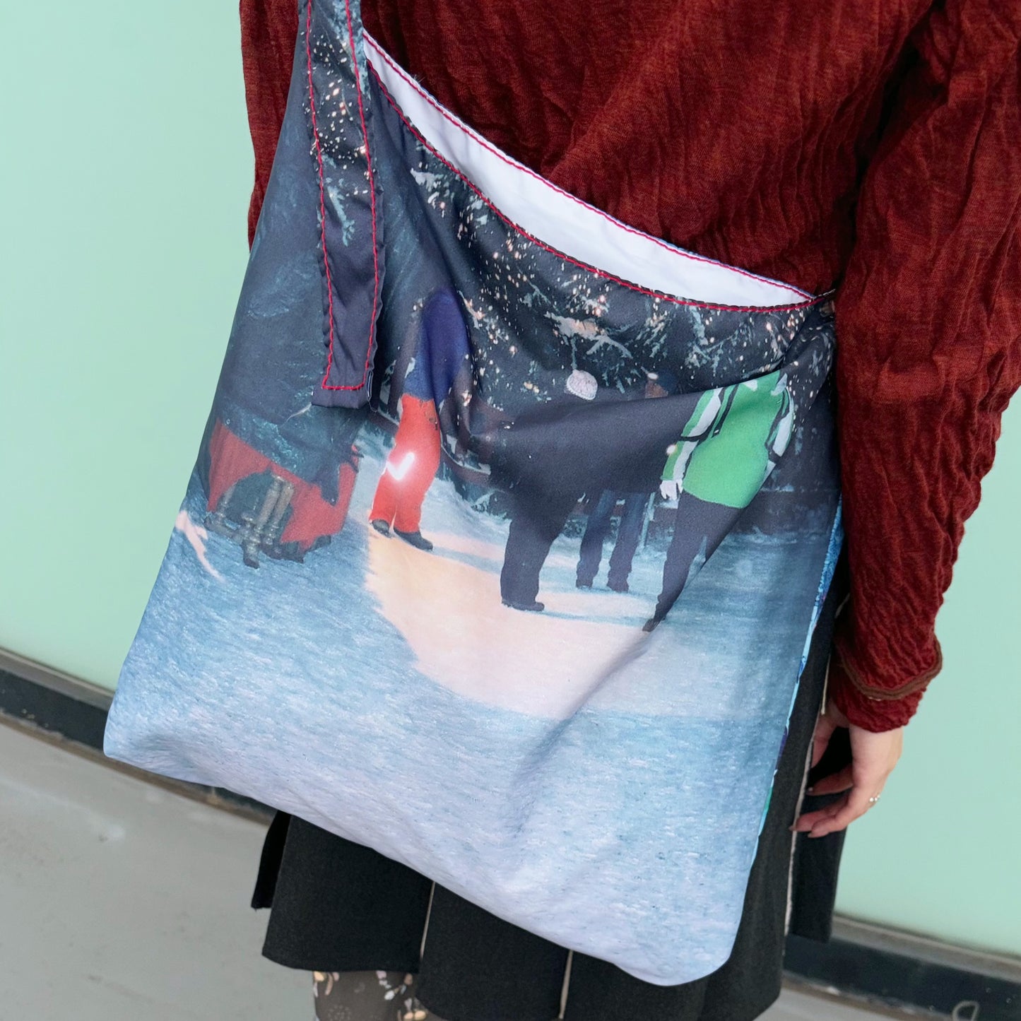 taffeta print shoulder bag / snow / タフタプリントショルダーバッグ