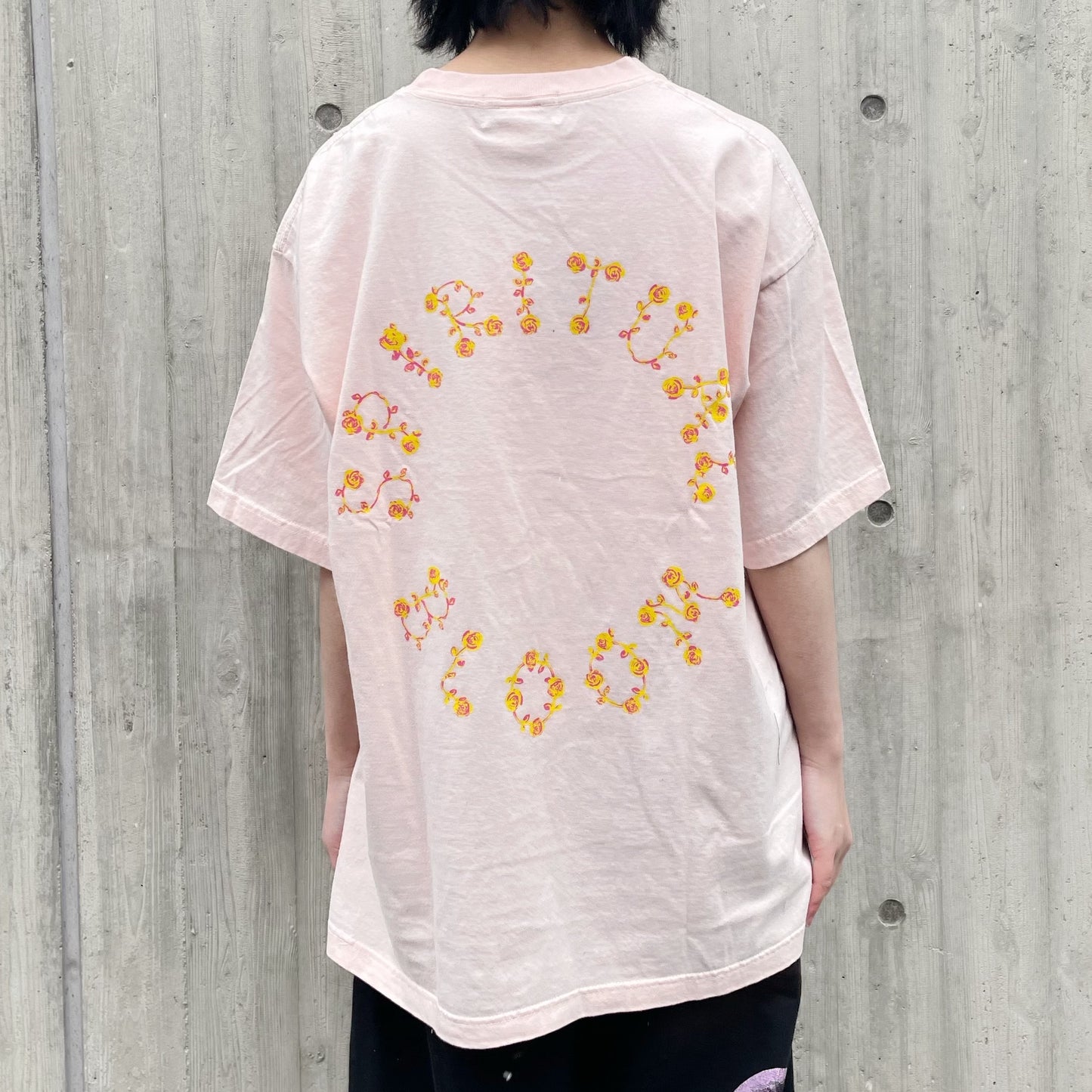 LOUISE RIBBON T-SHIRT BIOWASHED / BABY PINK / MAYA SHIBASAKIコラボレーション