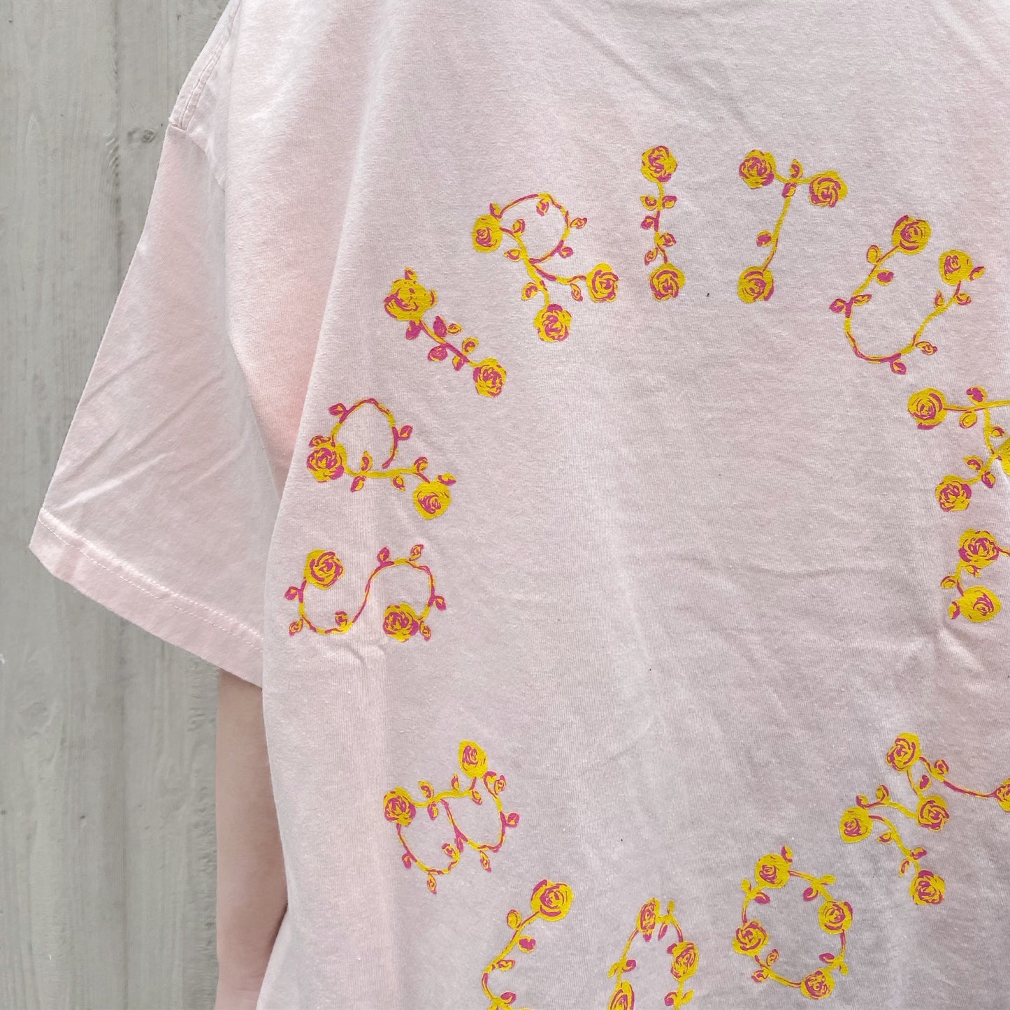 LOUISE RIBBON T-SHIRT BIOWASHED / BABY PINK / MAYA SHIBASAKIコラボレーション