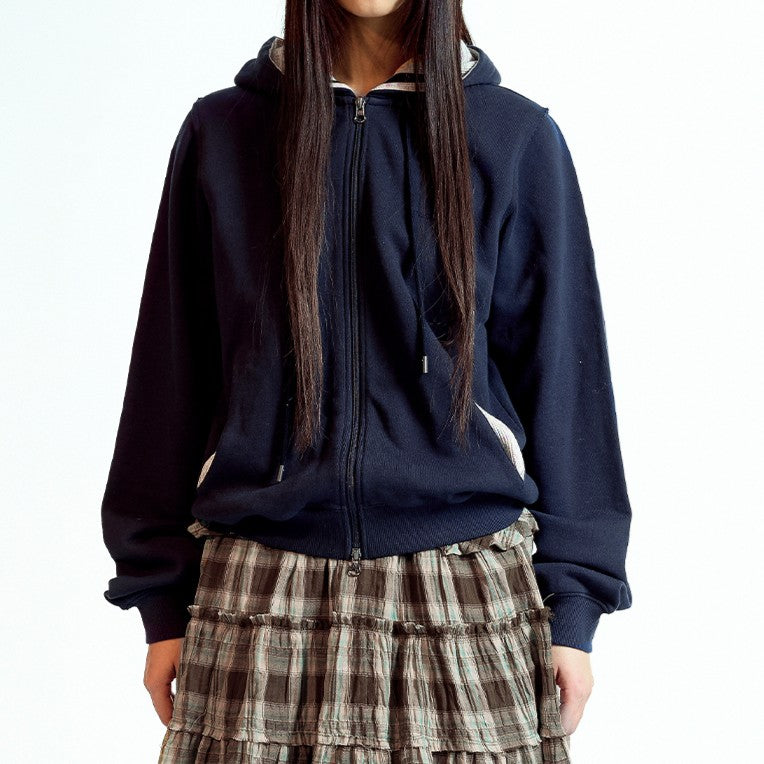 FLOWER POINT ZIP-UP HOODIE / NAVY / ジップアップフーディー