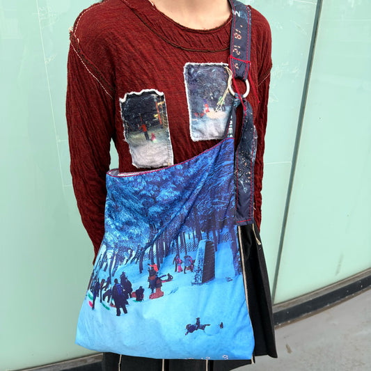 taffeta print shoulder bag / snow / タフタプリントショルダーバッグ