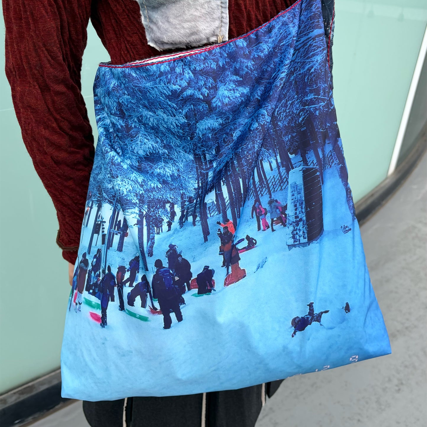 taffeta print shoulder bag / snow / タフタプリントショルダーバッグ