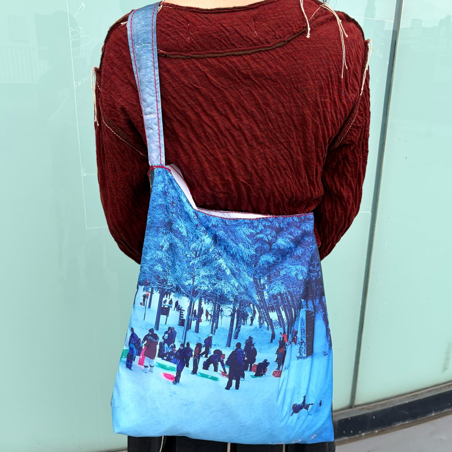 taffeta print shoulder bag / snow / タフタプリントショルダーバッグ