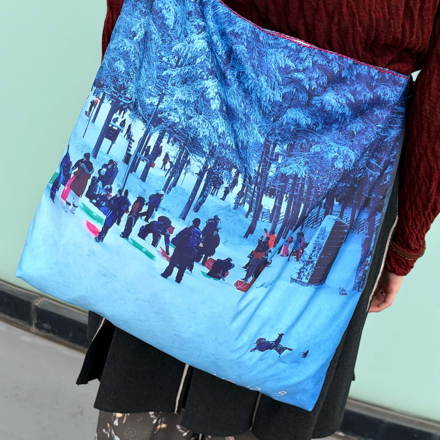 taffeta print shoulder bag / snow / タフタプリントショルダーバッグ