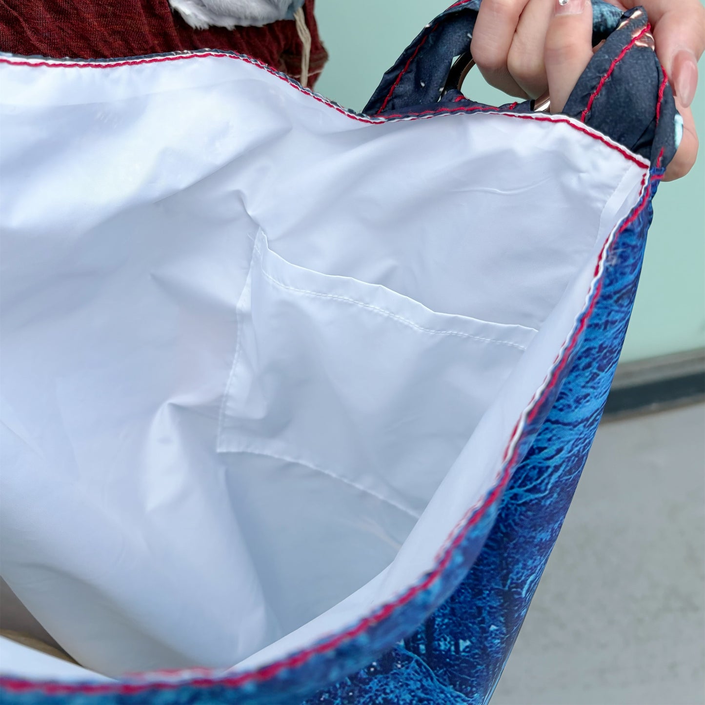taffeta print shoulder bag / snow / タフタプリントショルダーバッグ