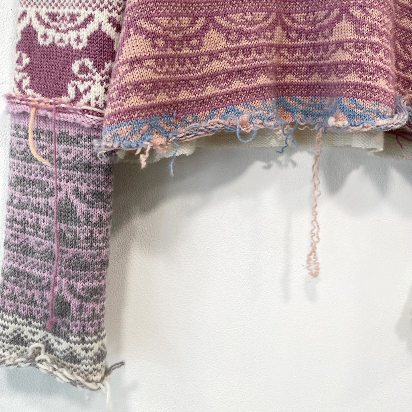 Lace knit jumper / Mix / レースマルチボーダーニット