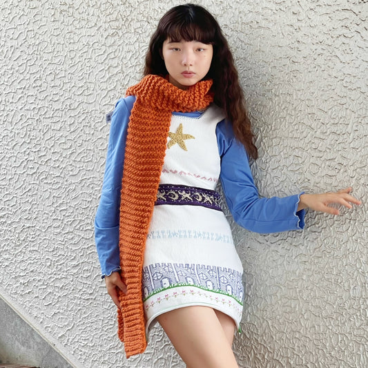 Bella scarf / orange / ニットスカーフ