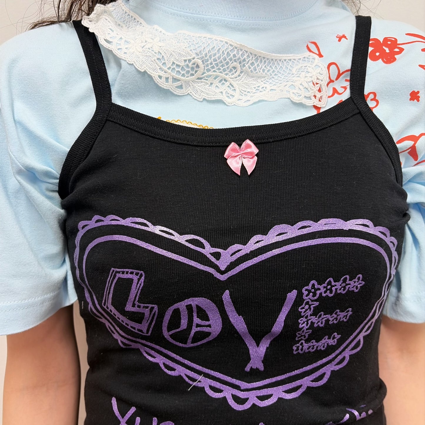 Camisole / black / プリントキャミソール