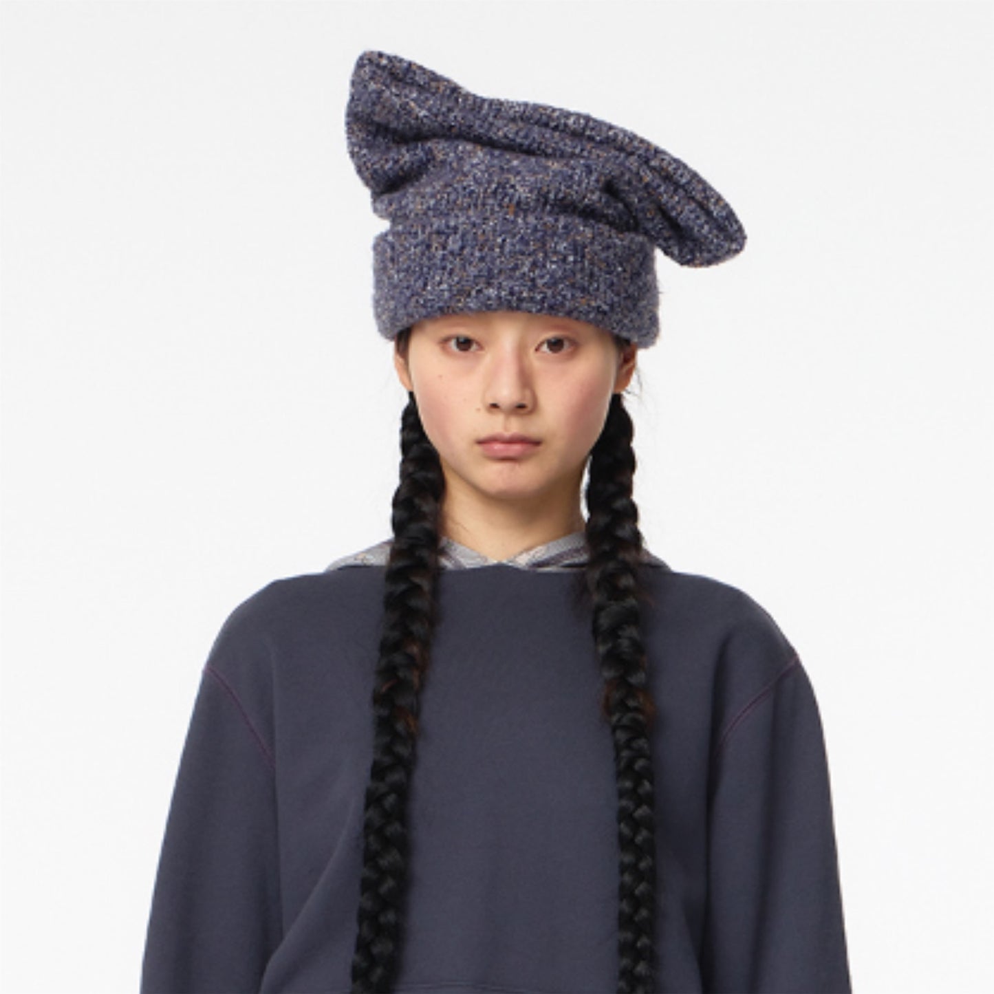REVERSIBLE WIDE CAT BEANIE / PURPLE / キャットビーニー