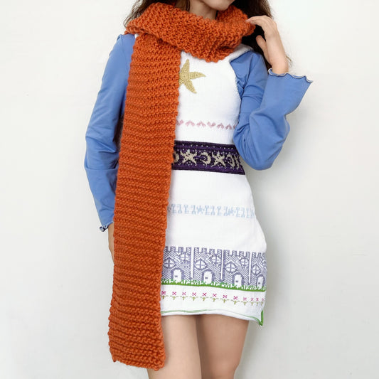 Bella scarf / orange / ニットスカーフ