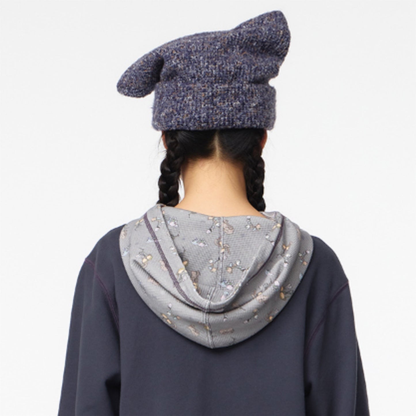 REVERSIBLE WIDE CAT BEANIE / PURPLE / キャットビーニー