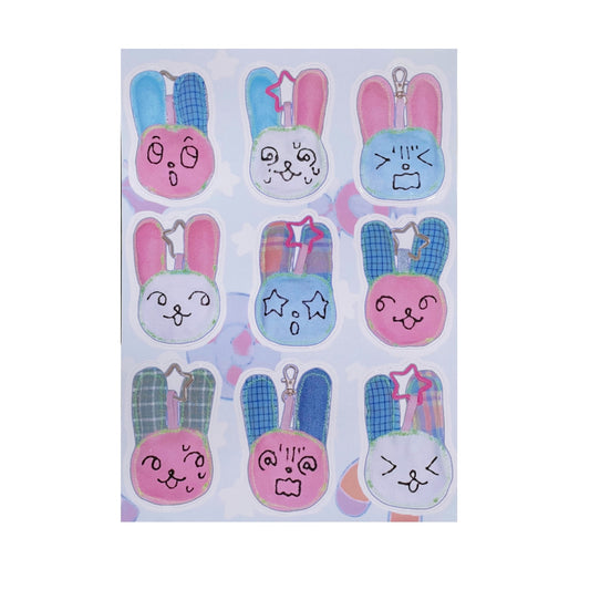 Keychain buddies Sticker Sheets / バニーキーリングステッカー