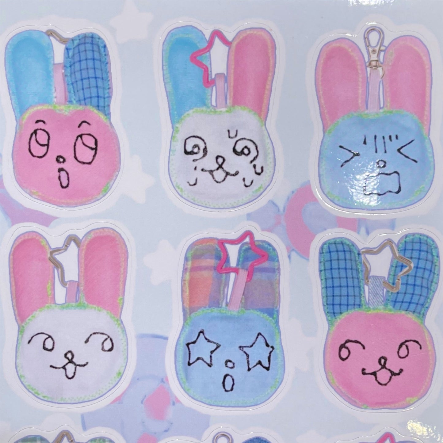 Keychain buddies Sticker Sheets / バニーキーリングステッカー