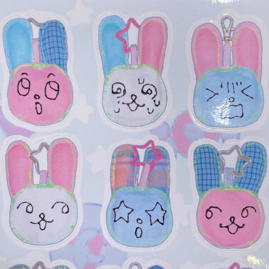 Keychain buddies Sticker Sheets / バニーキーリングステッカー