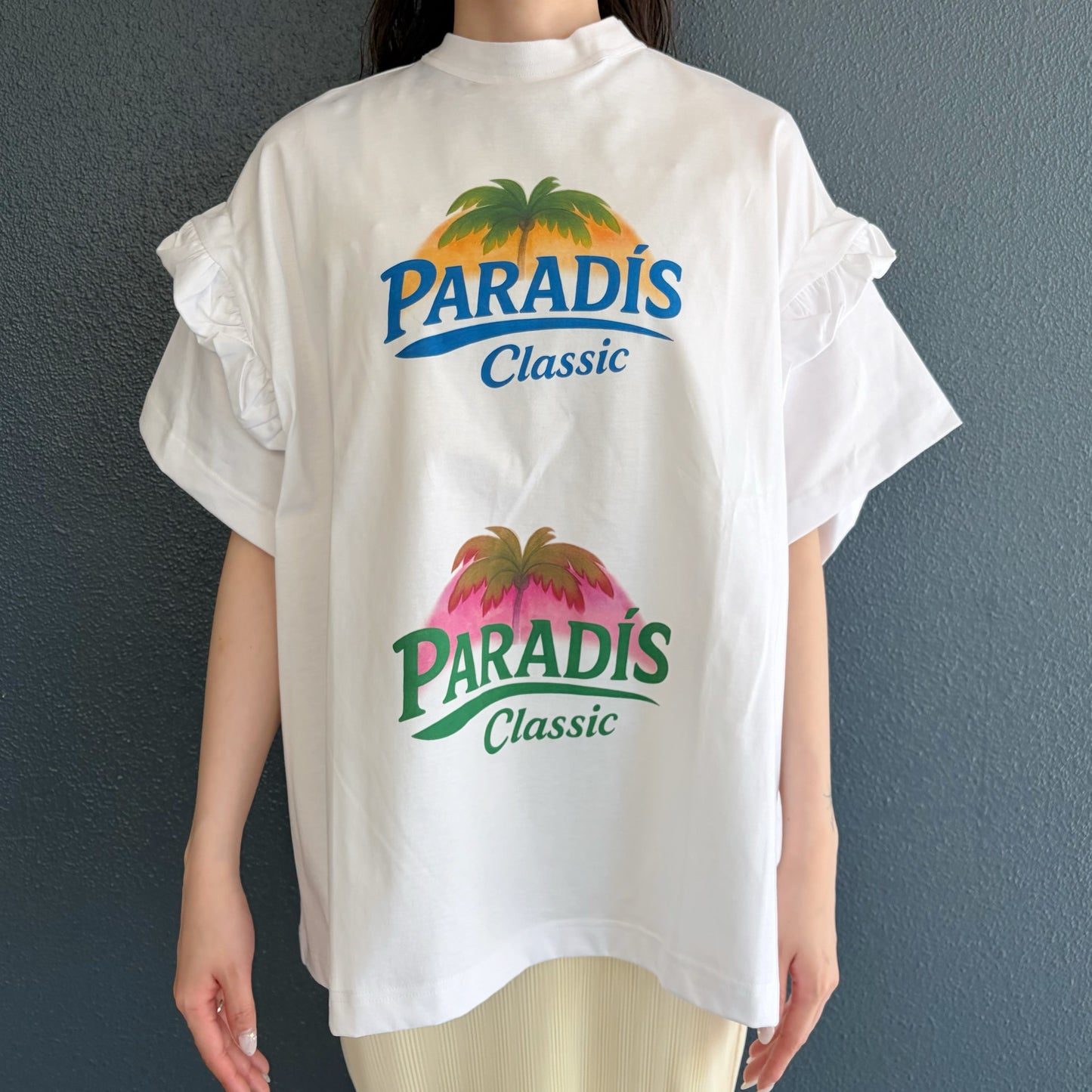 SHRINK T-SHIRT / WHITE - PARADIS / シュリンクグラフィックTシャツ