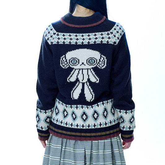 MOSSY COWCHAN KNIT JACKET / NAVY / ジップカウチンニットジャケット