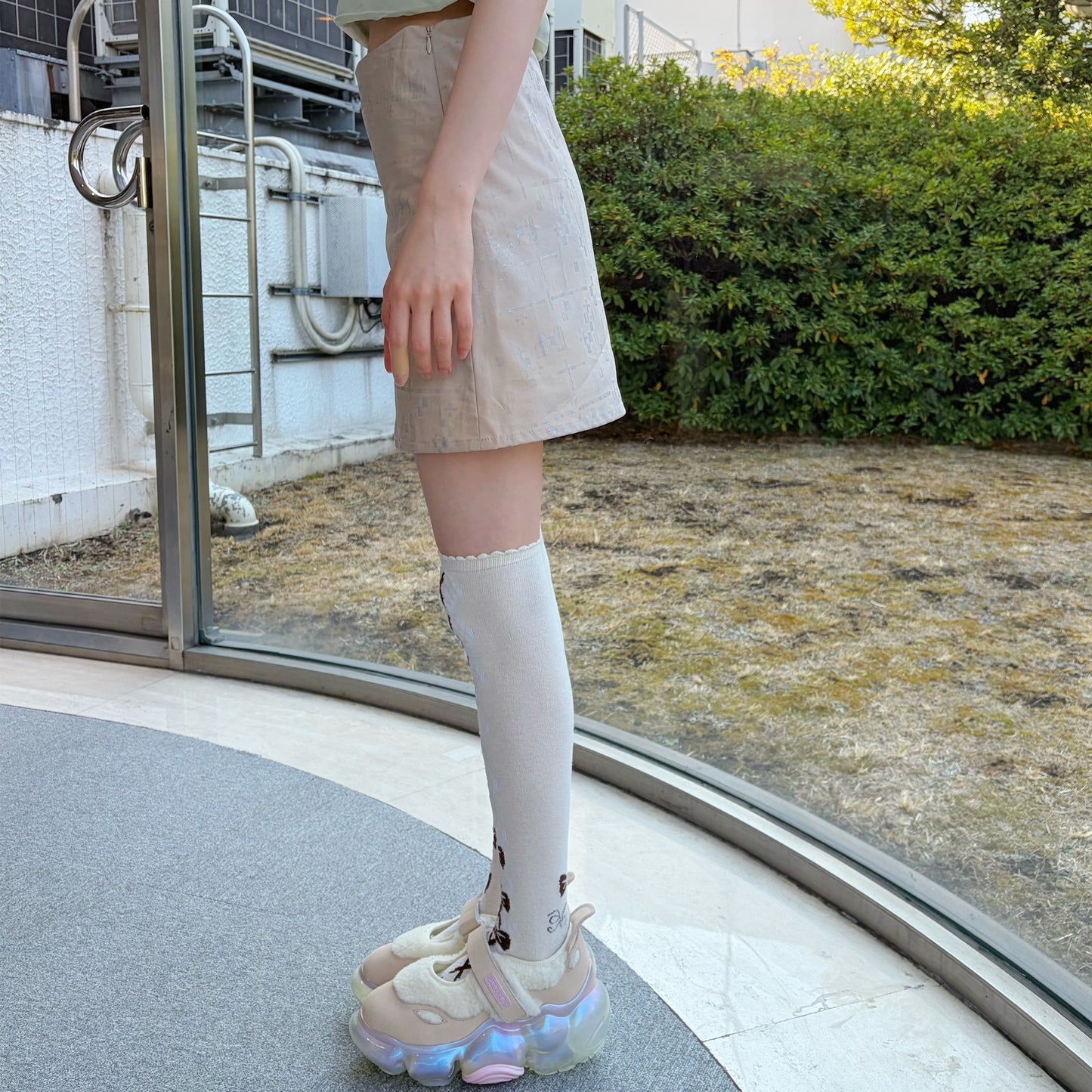 print mini skirt / house and shine hand print / プリントミニスカート