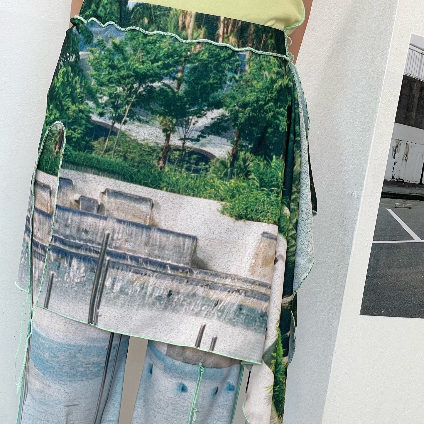 easy pants with skirt / pool / スカート付きイージーパンツ