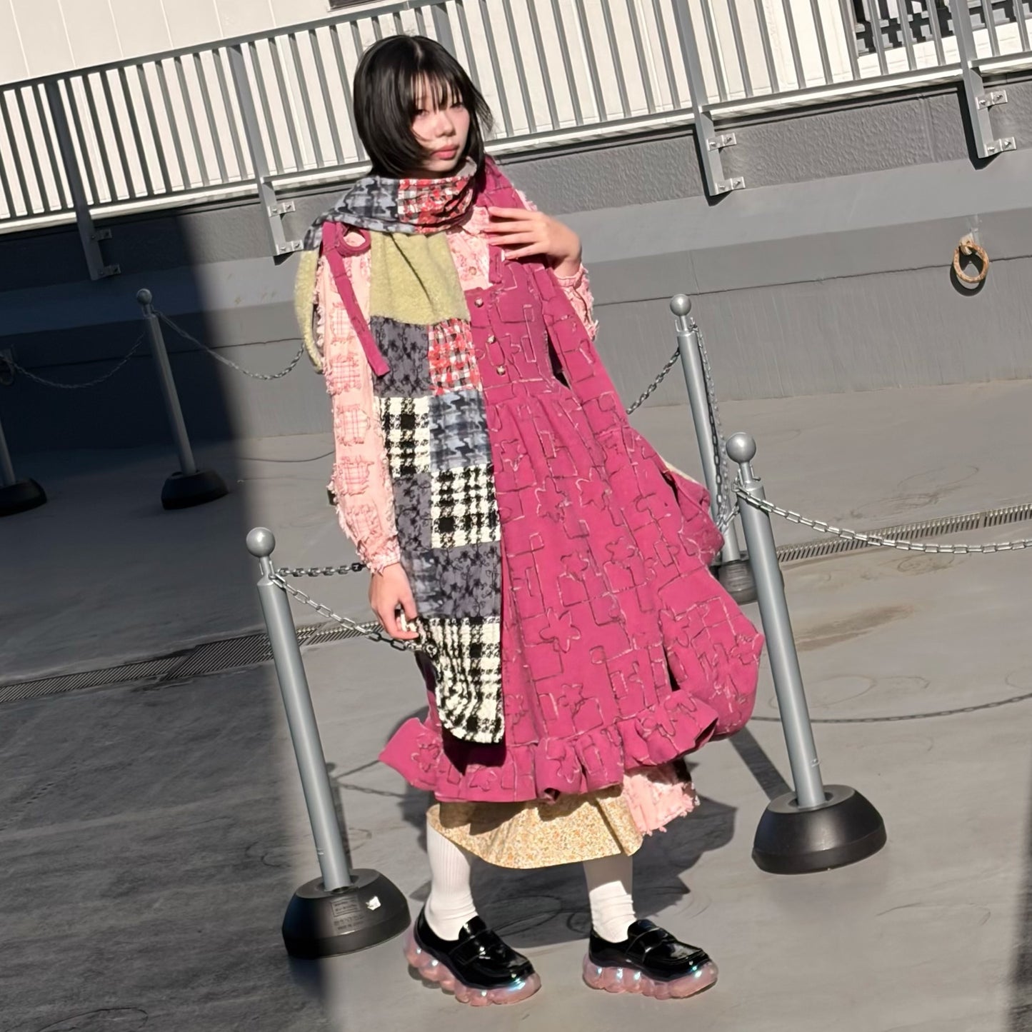 Patchwork long scarf / Multi / パッチワークマフラー