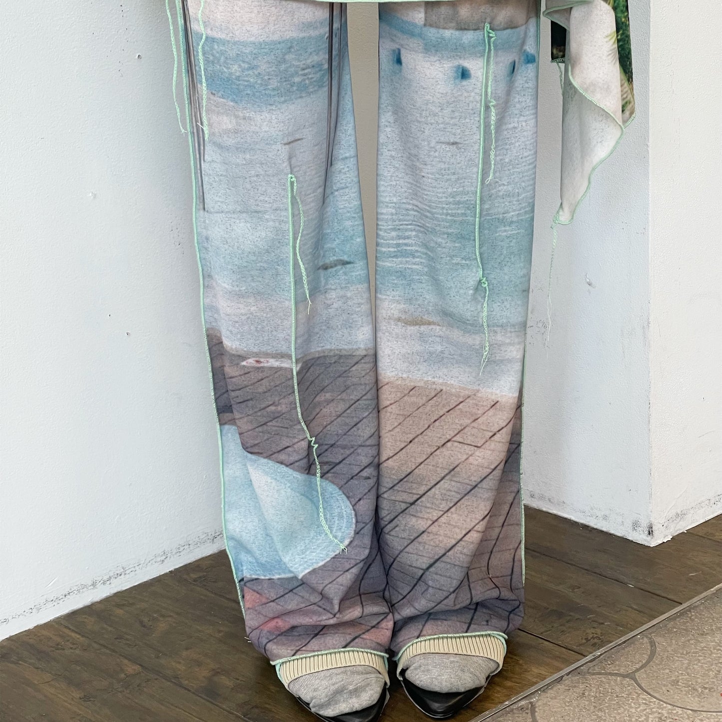 easy pants with skirt / pool / スカート付きイージーパンツ