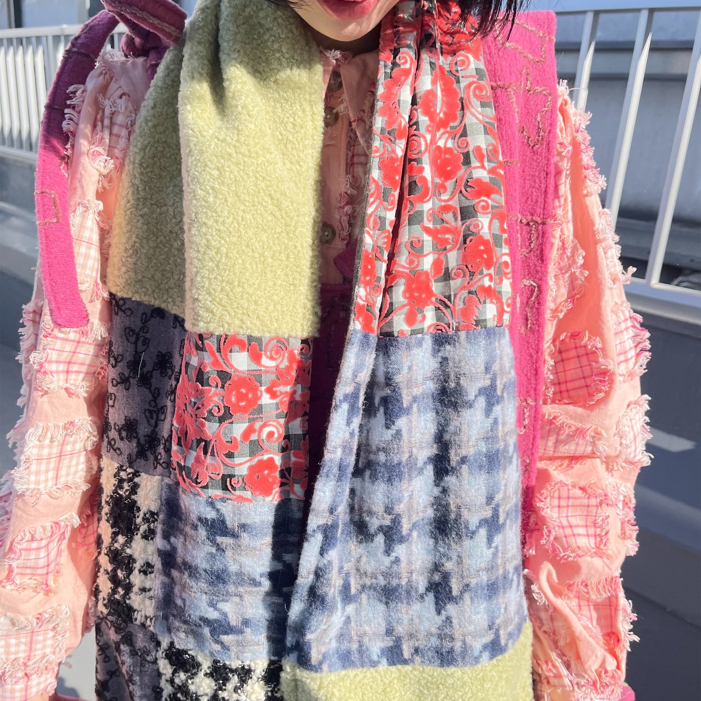 Patchwork long scarf / Multi / パッチワークマフラー