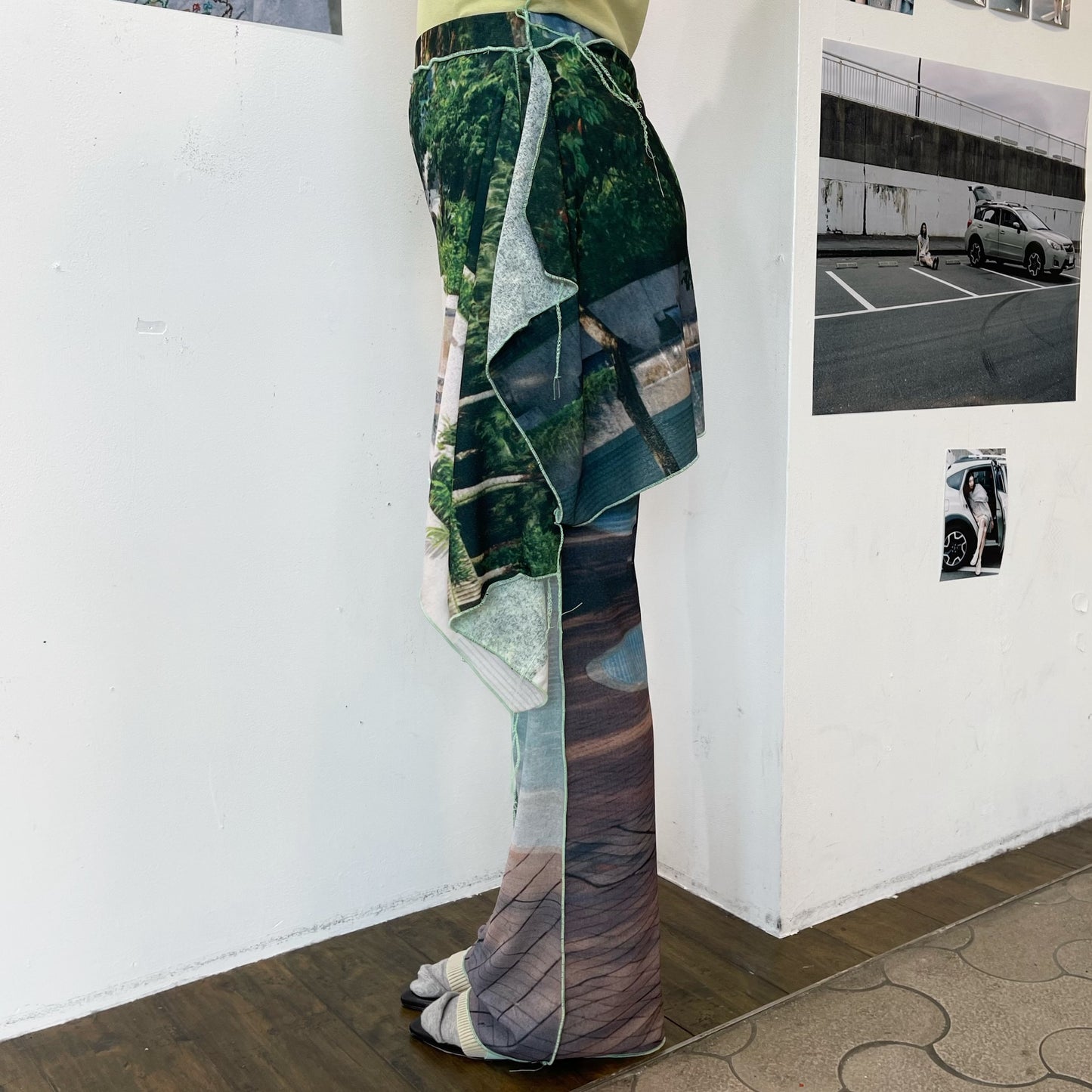 easy pants with skirt / pool / スカート付きイージーパンツ