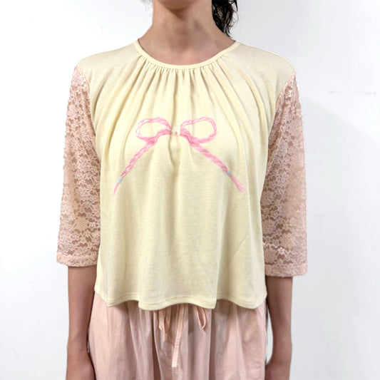 Elodie Lace T-shirt / Lemon / レースTシャツ