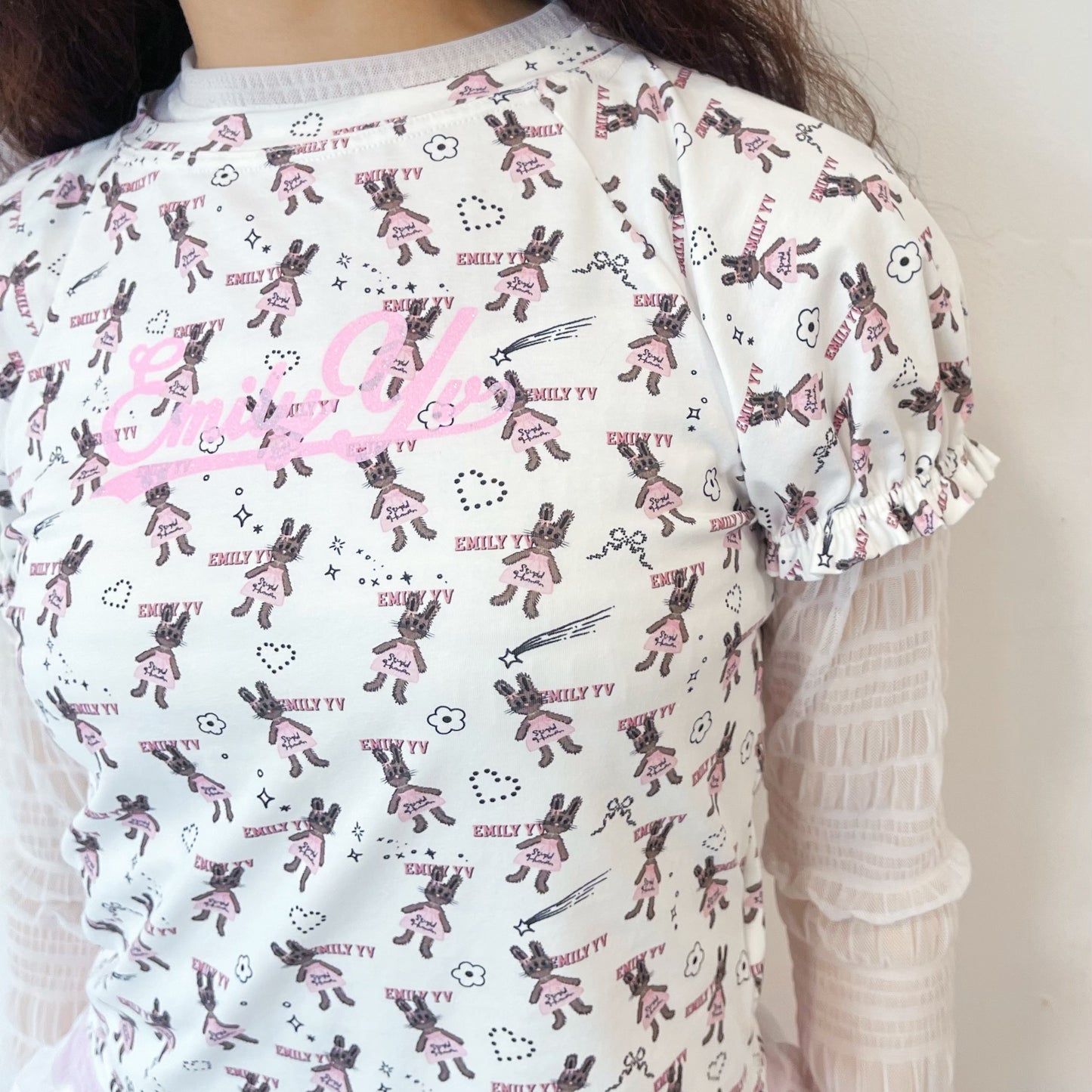 Little bunnies Tee / Pink / リトルバニーTシャツ