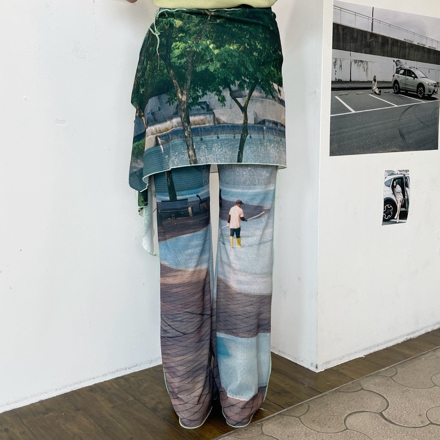 easy pants with skirt / pool / スカート付きイージーパンツ
