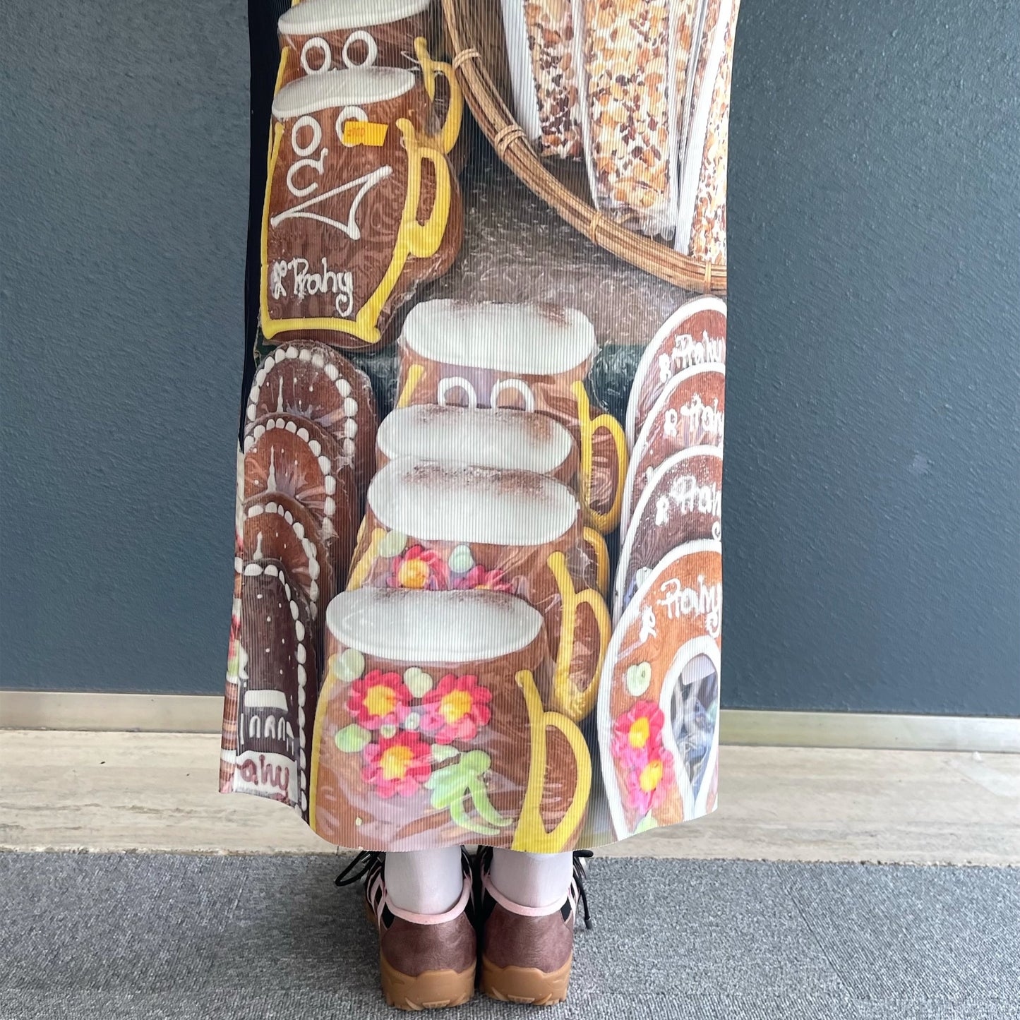 【SHEEP LIMITED】PRINT RIB SKIRT / COOKIE / プリントリブスカート
