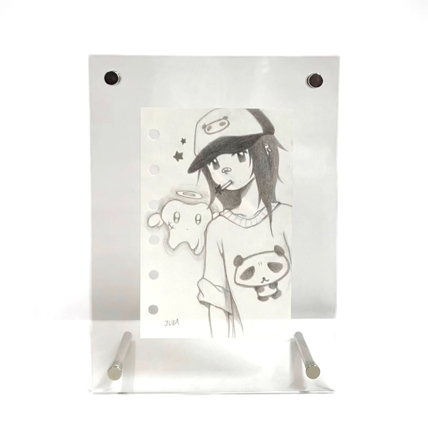 【JUBA】Smoking girl original drawing in frame / ドローイング