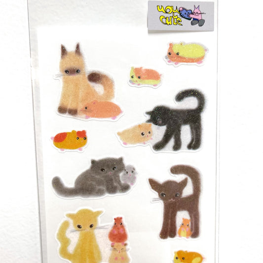 【uou_cute】Sticker - Cats and hamsters / ステッカー