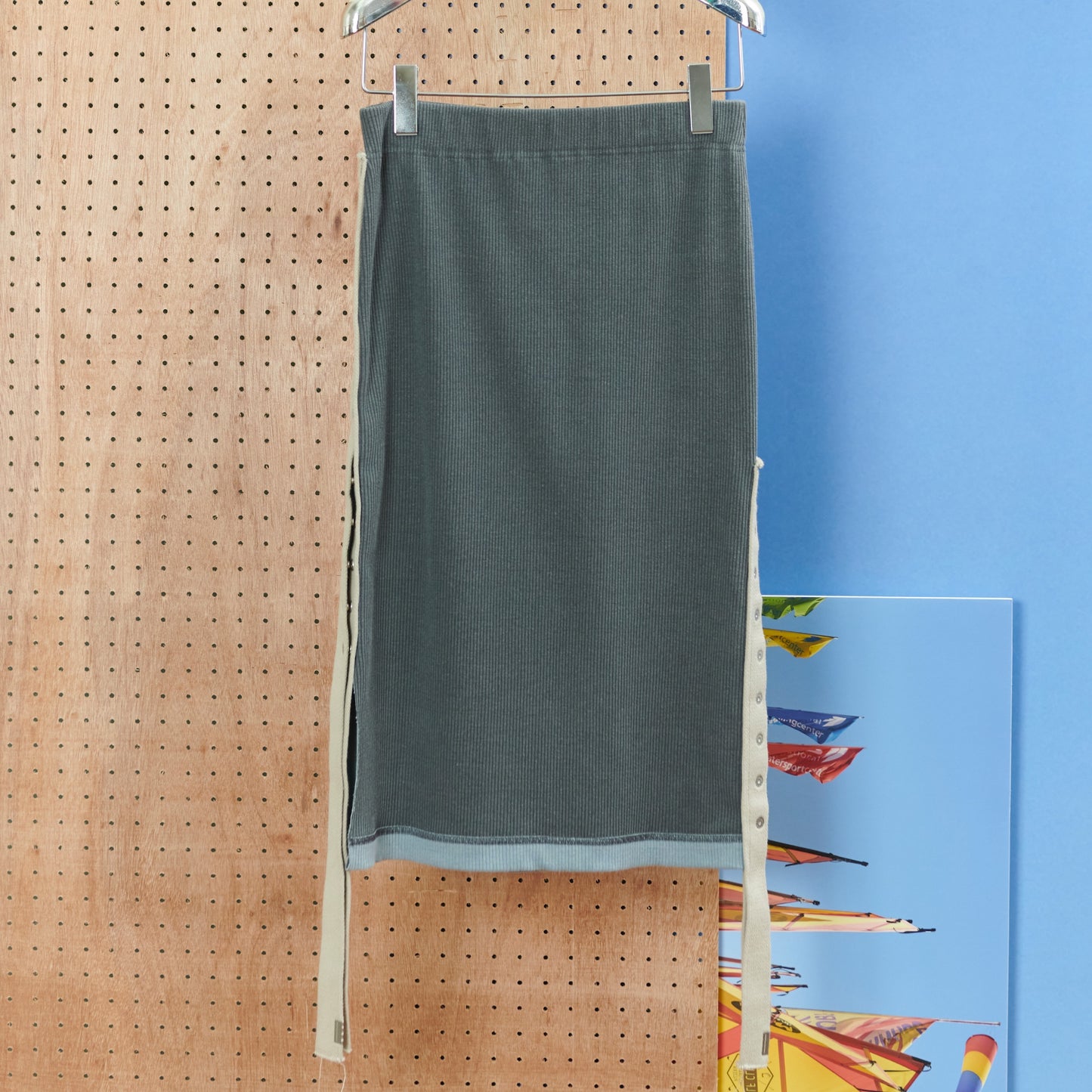 CLICK DOT SKIRT / BLUE FOG / テープリブスカート