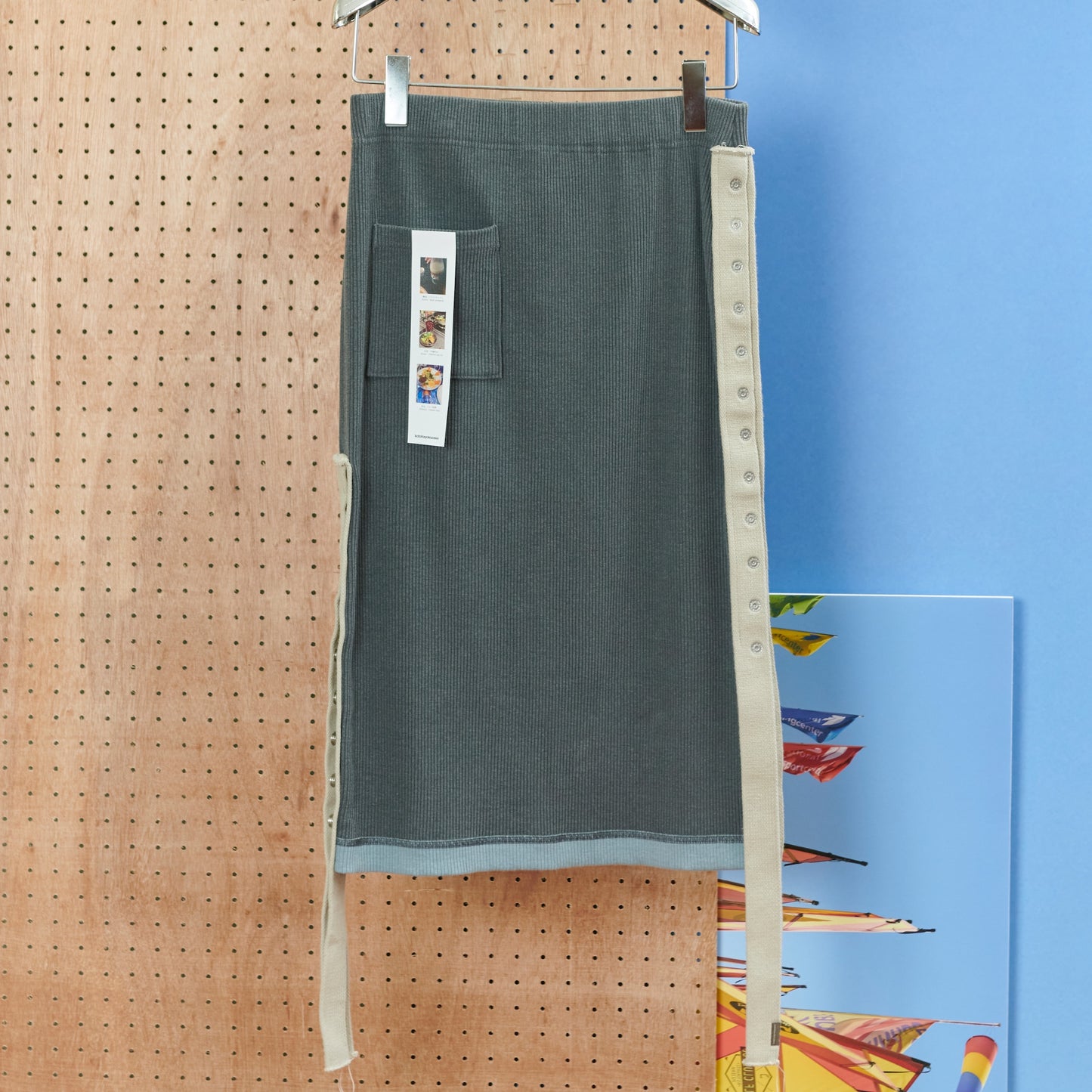 CLICK DOT SKIRT / BLUE FOG / テープリブスカート