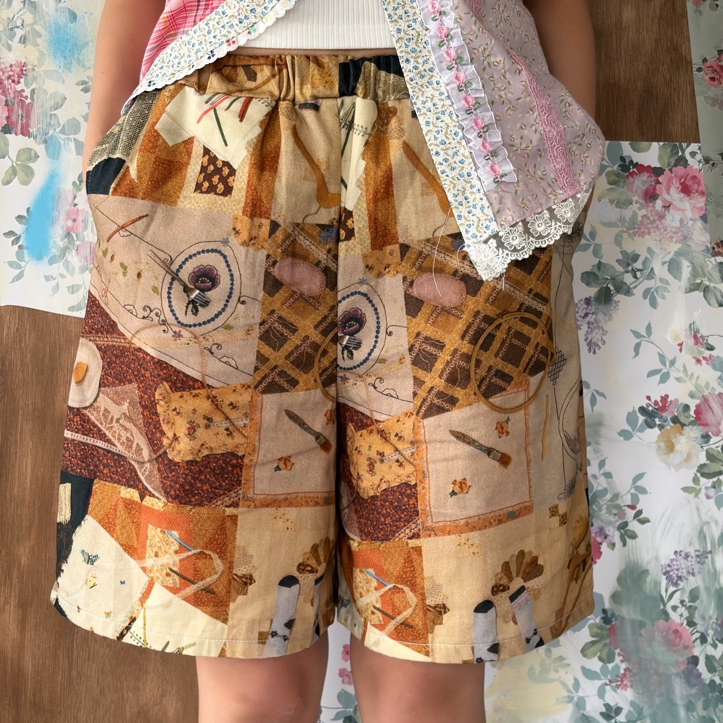 Memory half pants XS / brown / ハーフパンツ