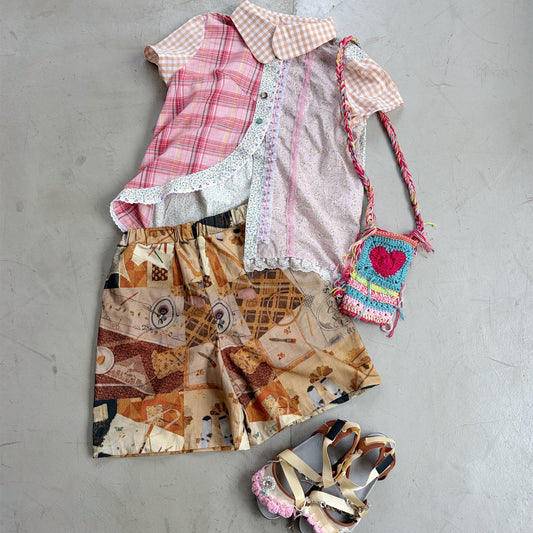Memory half pants XS / brown / ハーフパンツ