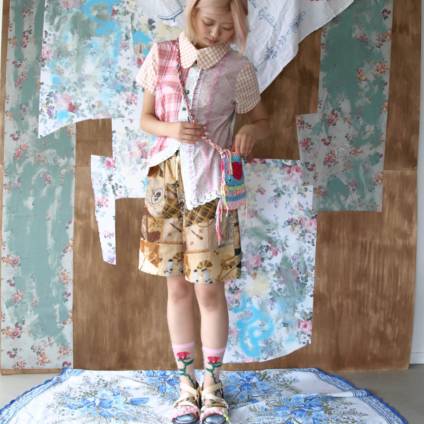 Memory half pants XS / brown / ハーフパンツ