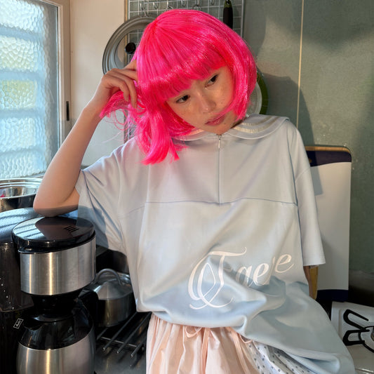[fa.er.ie] sailor collar mesh loose top / sky blue / セーラーカラーメッシュトップ