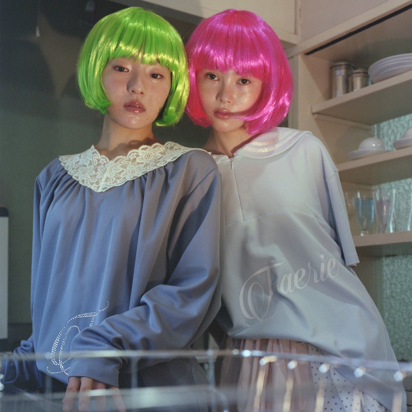 [fa.er.ie] sailor collar mesh loose top / sky blue / セーラーカラーメッシュトップ