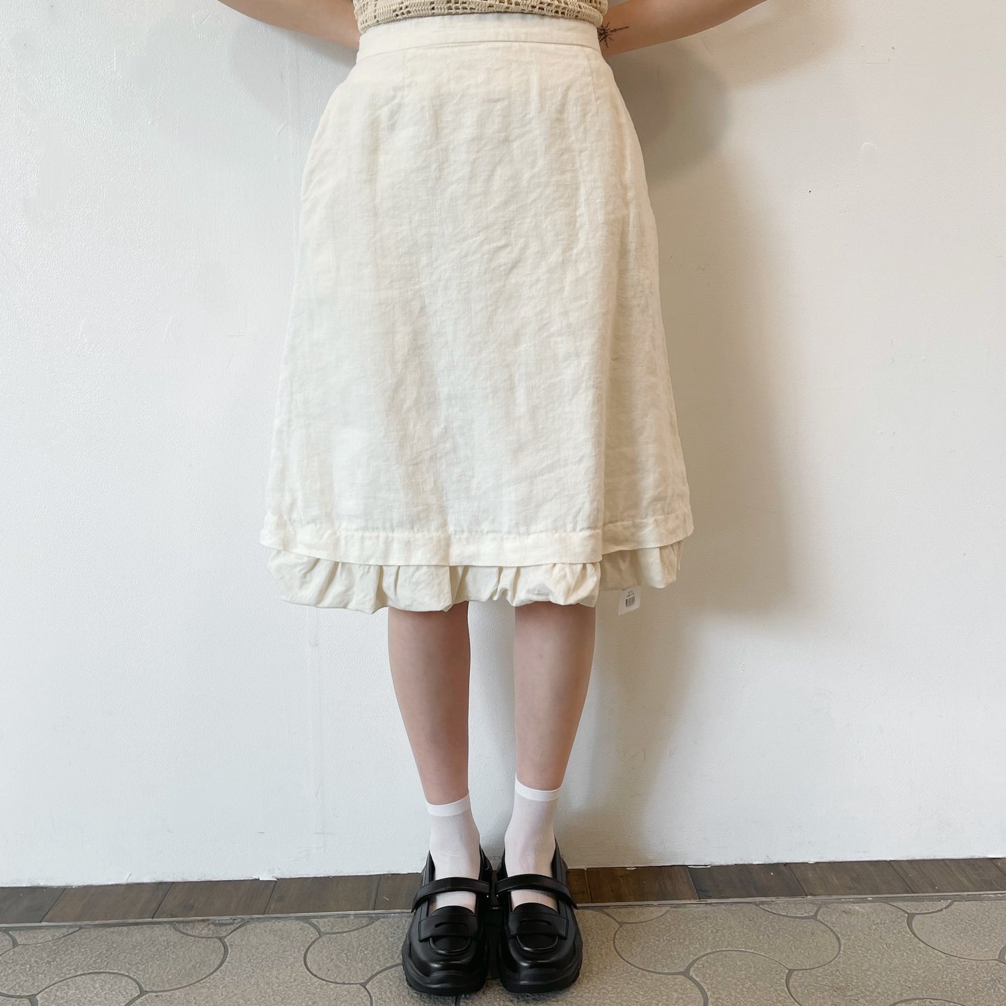 linen skirt / off-white / リネンウールスカート