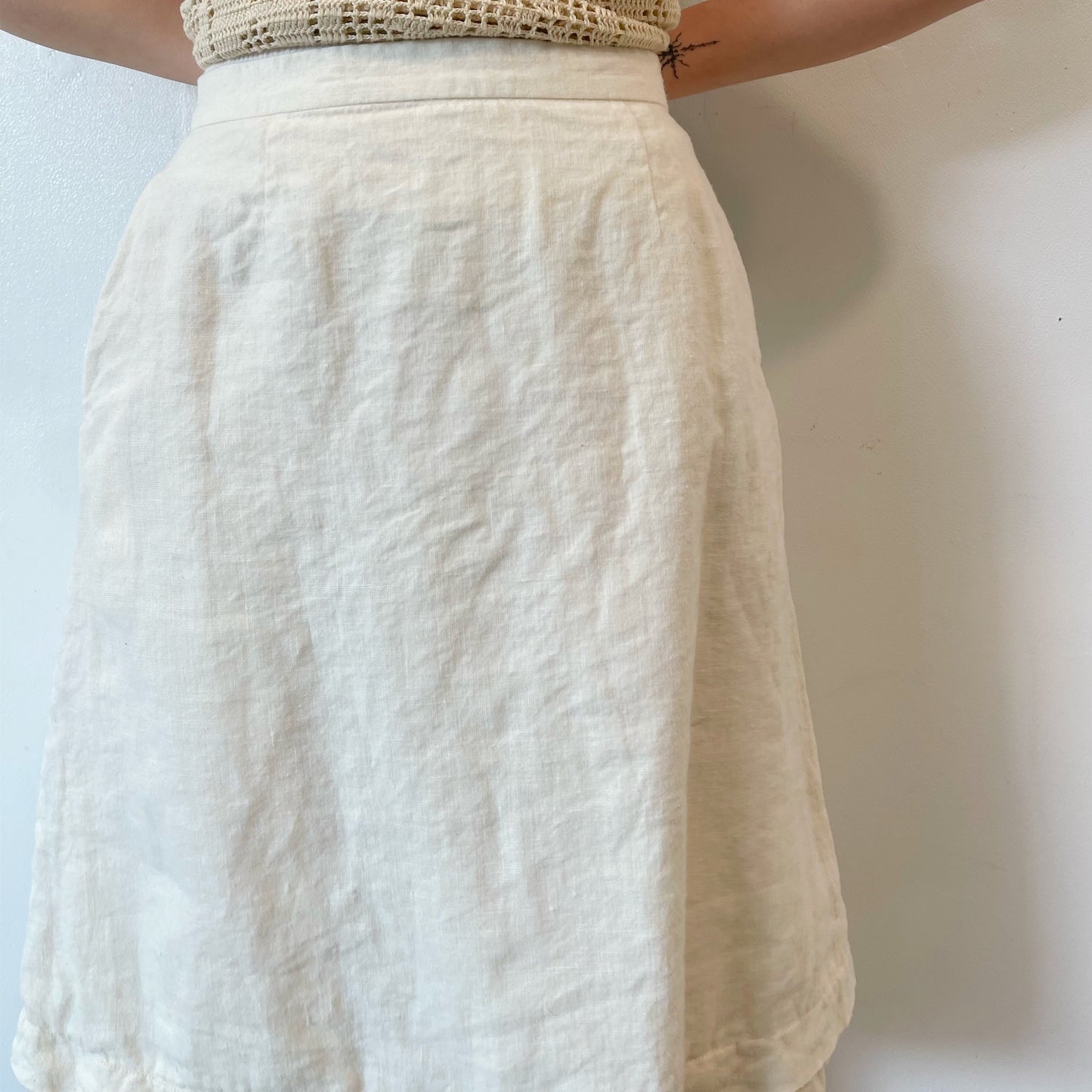 linen skirt / off-white / リネンウールスカート