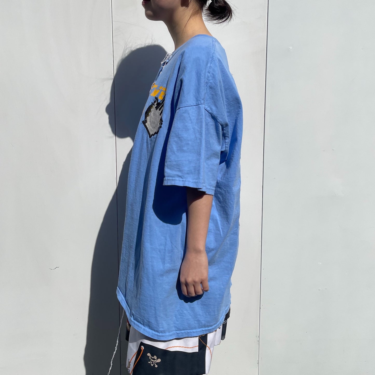 TEE/REVINTAGEEMB / BLUE / リメイク刺繍Tシャツ