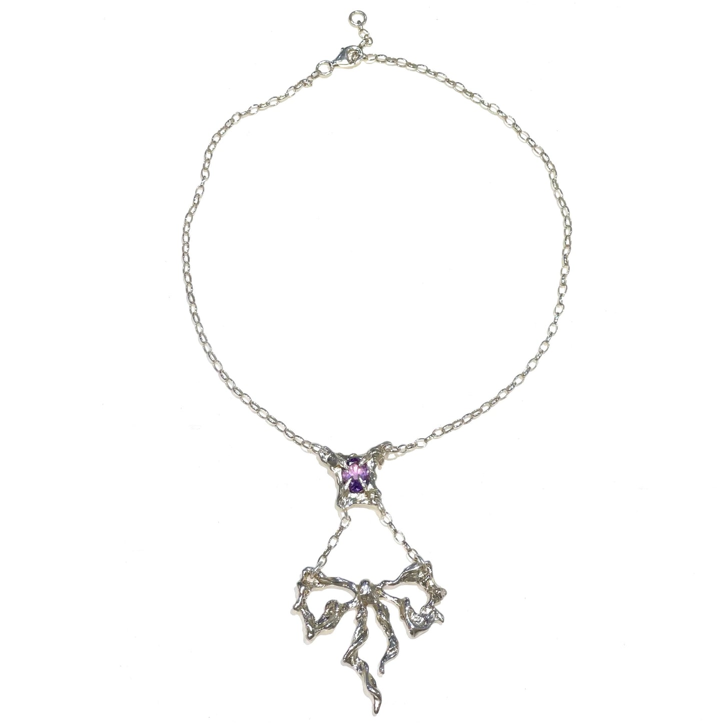 Gift necklace / アメジストリボンネックレス