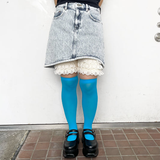WAVE CUT DYED SKIRT / WHITE / ウェーブカットデニムスカート