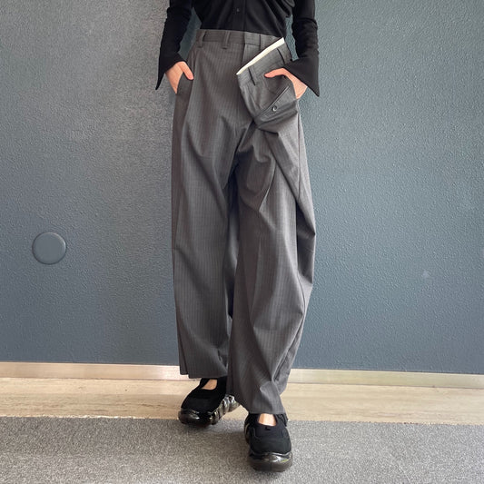 Orpha pants / gray stripes / ウエストデザインパンツ