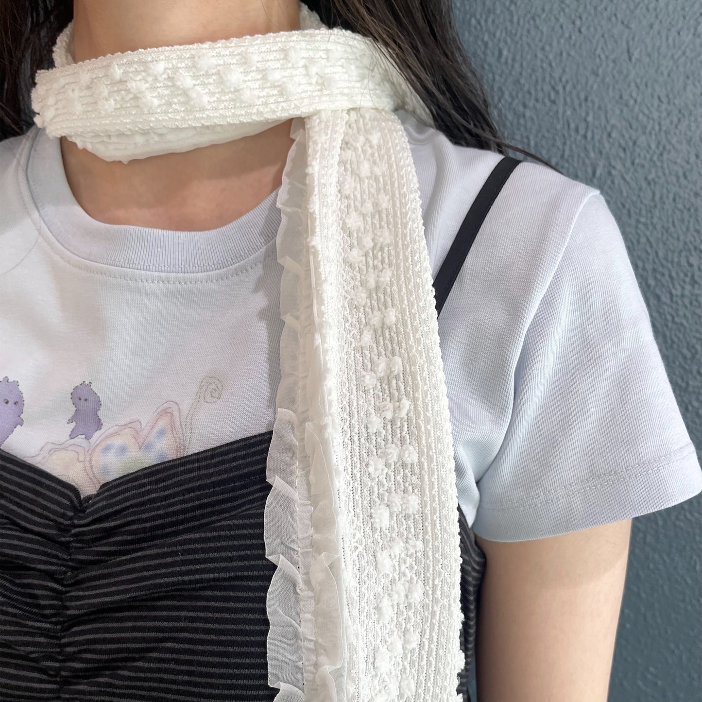 Layered Pocket Scarf / White / レイヤードポケットスカーフ